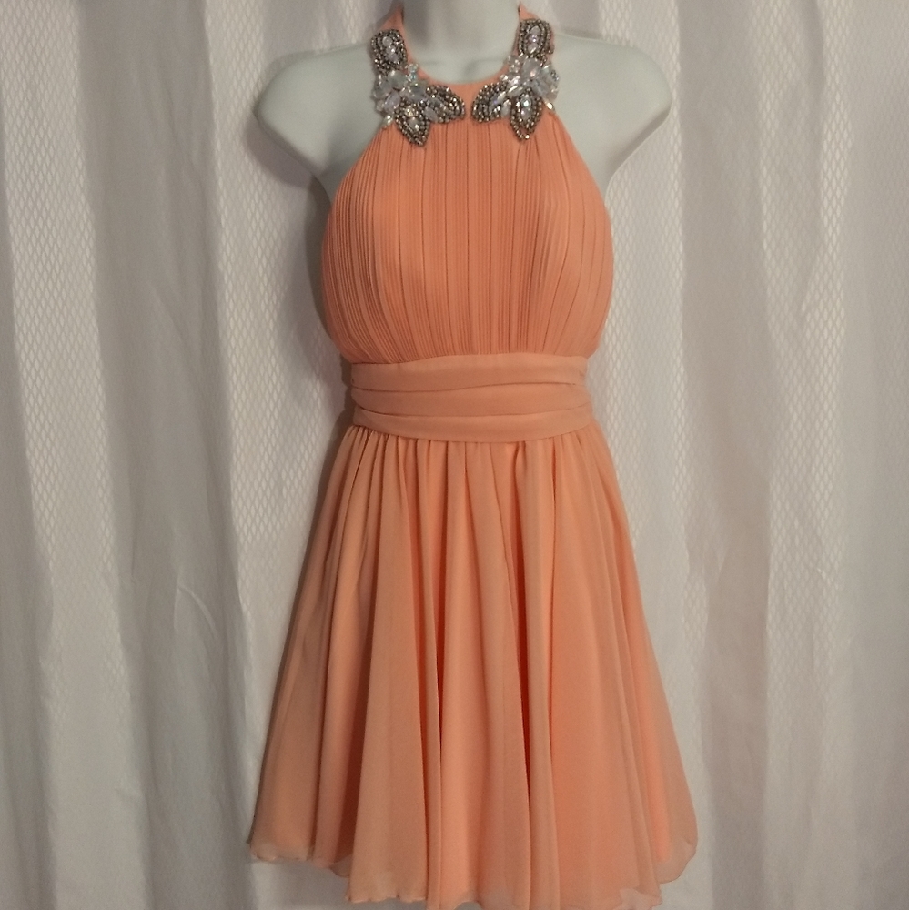 City Studio Halter Neck Formal, Apricot Color, Size 1